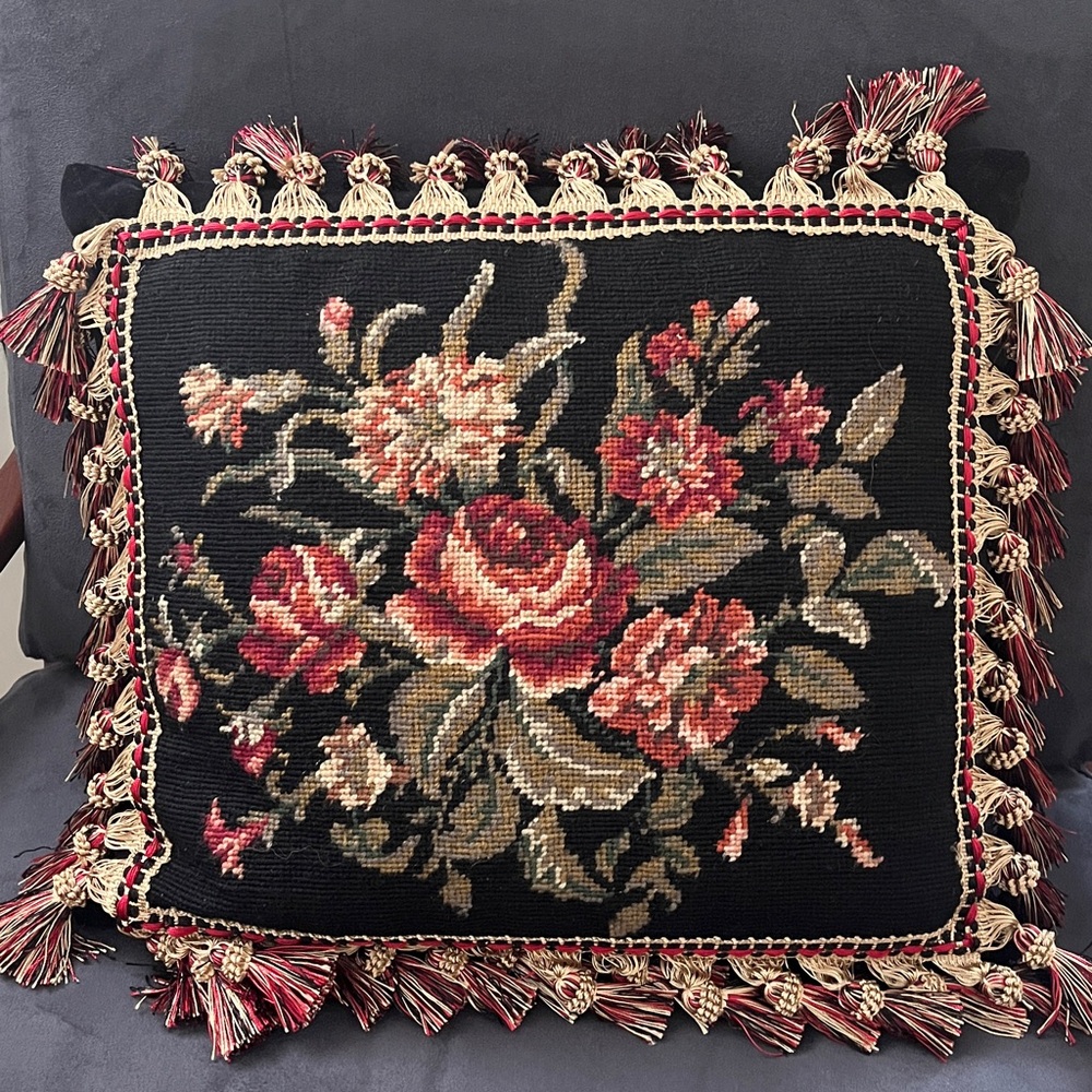 Needlepoint Tassel Pillow